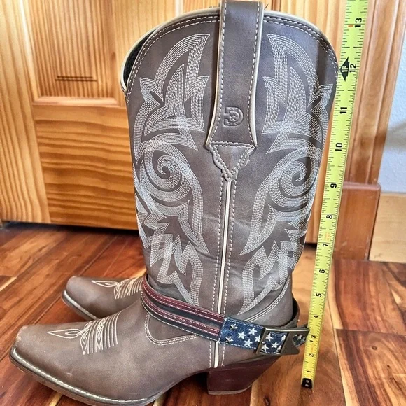 Durango 8.5 Women' Cowboy Boots Western American Flag Cowgirl Rodeo Festival USA - Picture 7 of 9